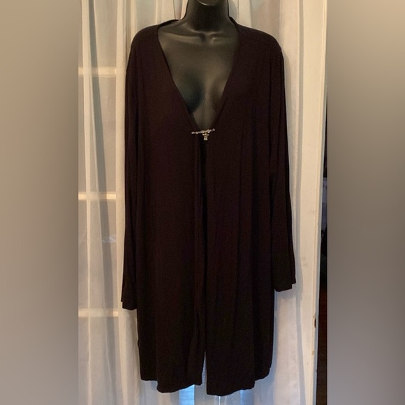 Jessica London Long Duster Size 22/24 Black Cardigan in great condition - Picture 1 of 8